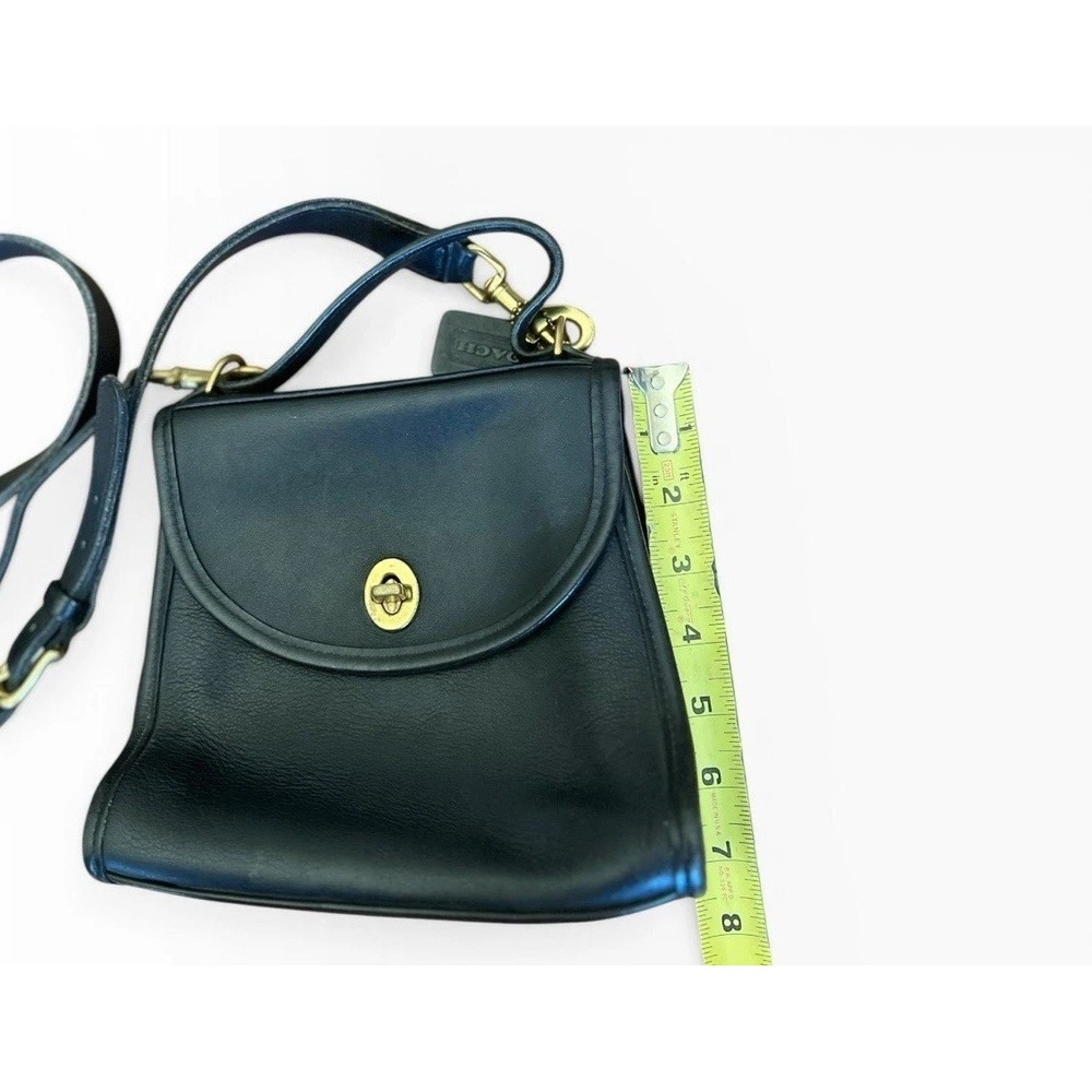 Vintage Coach Regina 9983 Black Leather Bag USA Crossbody Strap Hangtag Turnlock - Picture 13 of 16